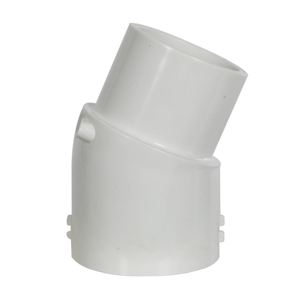 PVC 466-015 1-1/2" Schedule 40 White PVC 22-1/2° Slip x Spigot Elbow