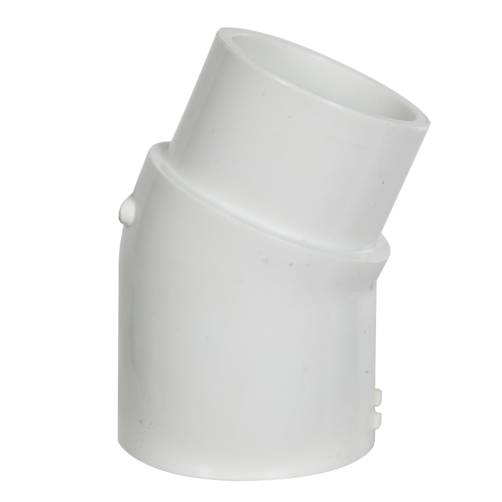 PVC 466-020 2" Schedule 40 White PVC 22-1/2° Slip x Spigot Elbow
