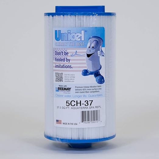 Unicel 5CH-37 37.5 Sq.Ft. Cartridge Filter, 5-5/16"x9", Bar Handle x 1.5" MPT