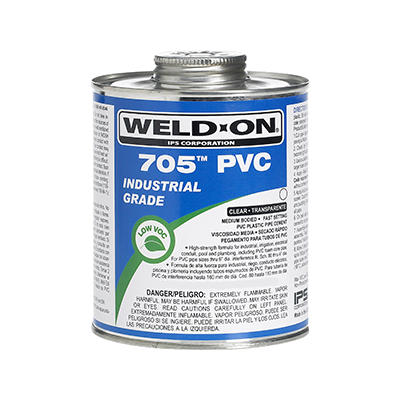 IPS Corp 13971 Weld-On 705 Low VOC PVC Solvent Cement, HS, MB, FS, Gray, Quart