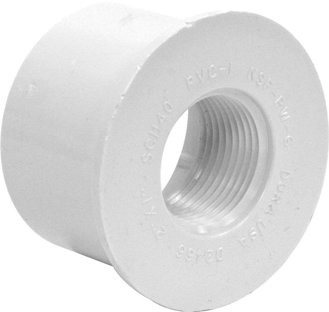 PVC 438-249 Fitting Reducing Bushing 2" Spg x 1" Fipt
