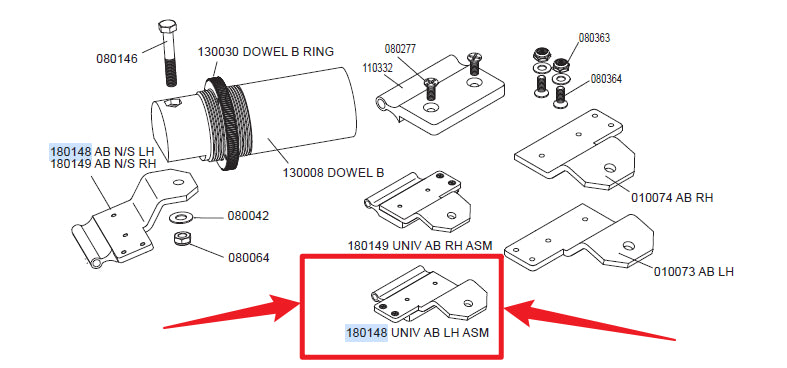 Cover Pools 180148 Glider Body Universal Top Track AB Left Hand Non-Slotted Assembly