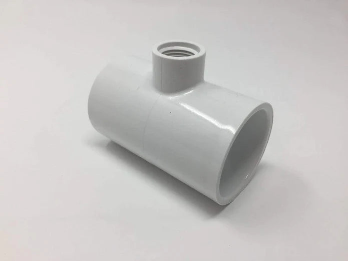 PVC 402-247 2" X 1/2" Schedule 40 PVC Tee Socket X Socket X Thread