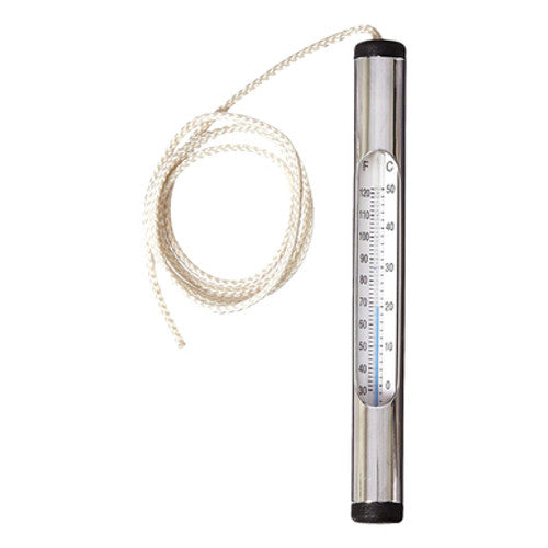 Pentair R141086 Chrome/Brass Thermometer. Glass tube in brass tubing. 3' cord