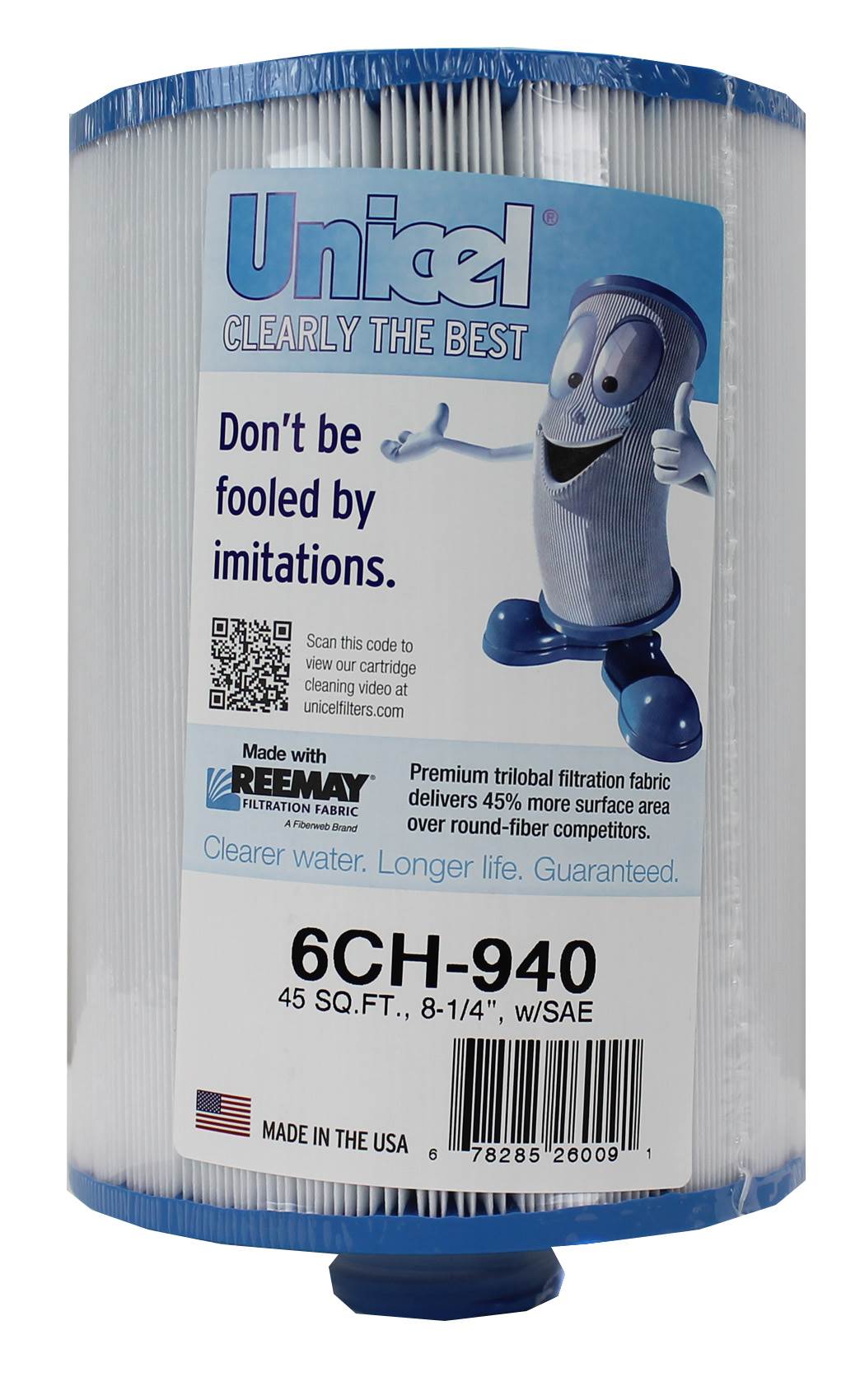 Unicel 6CH-940 40 SQ.FT., 8-1/4'', W/ SAE Filter Cartridge