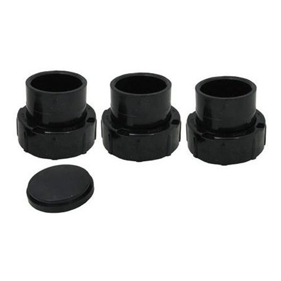 Jandy Pro Series Universal Half Unions (3) and Drain Plug Cap 2''x2 1/2'' (set of 3) R0461800