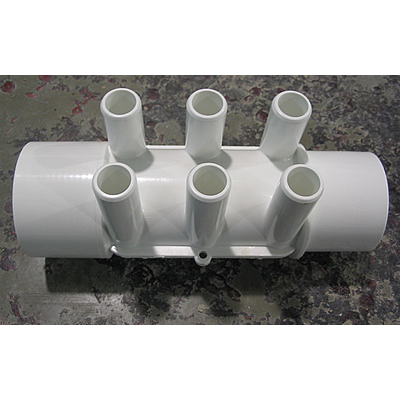 JET-112204 - Arctic Pvc Fitting, 6 Port Manifold, 2" spg X 2" soc X 3/4" barb