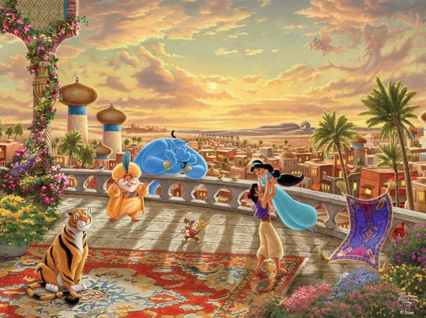 Thomas Kinkade Disney - Jasmine Dancing in the Desert Sunset - 750 Pie –  All Weather Goods.com