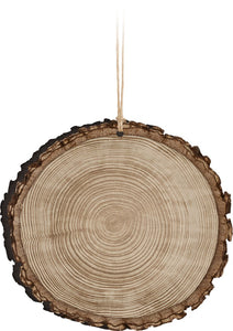 Customizable Wood 3.5"x3.75" Faux Sliced Log Ornament