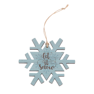 Customizable Snowflake Ornament with Snowy Design